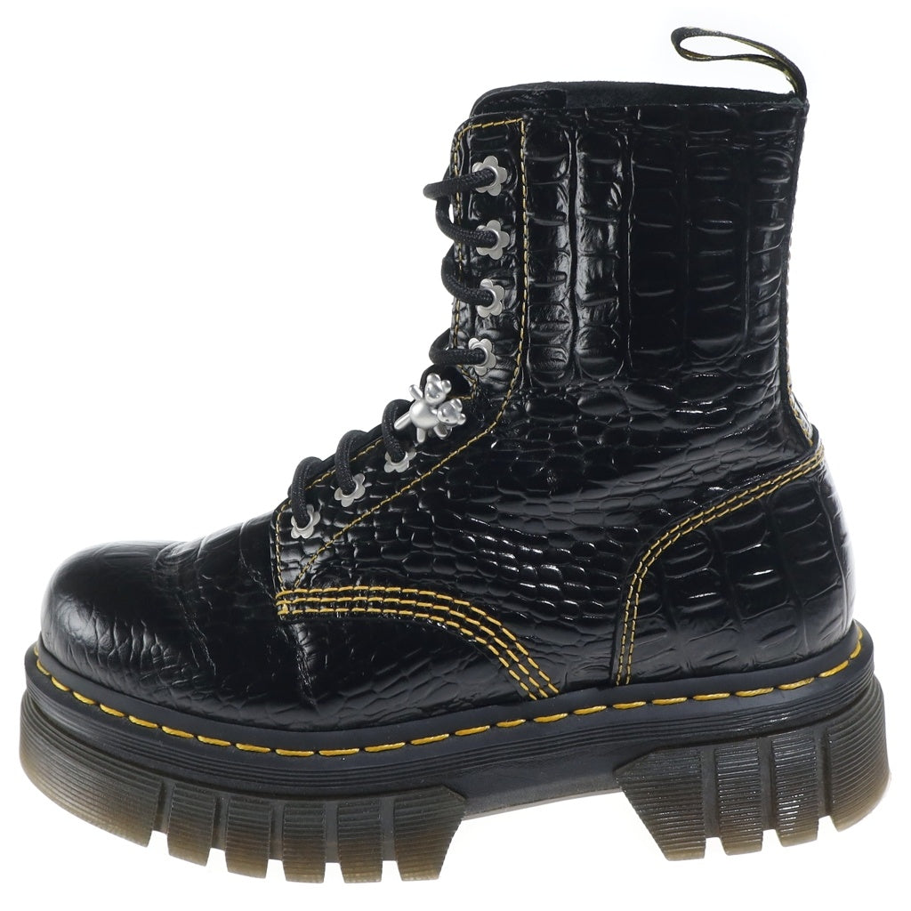 Dr.Martens(ドクターマーチン) ×HEAVEN BY MARC JACOBS AUDRICK 8-EYE HMJ ヘブンバイマークジェイコブス オードリック 8ホール クロコ型押し レザーブーツ レディース ブラック