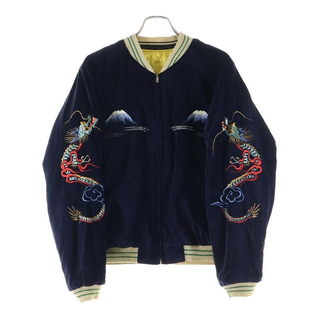 東洋エンタープライズ(トウヨウエンタープライズ) SOUVENIR JACKET スーベニア 別珍 龍 USMC髑髏 リバーシブルスカジャン イエロー/ブラック TT11147