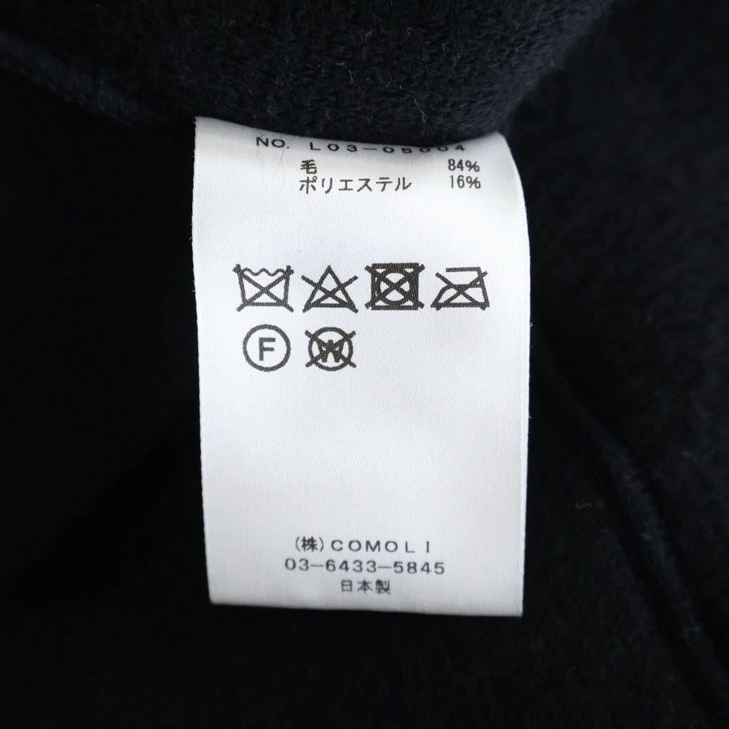 COMOLI(コモリ) 21AW ウール ジップアップパーカー フーディー ブラック L03-05004
