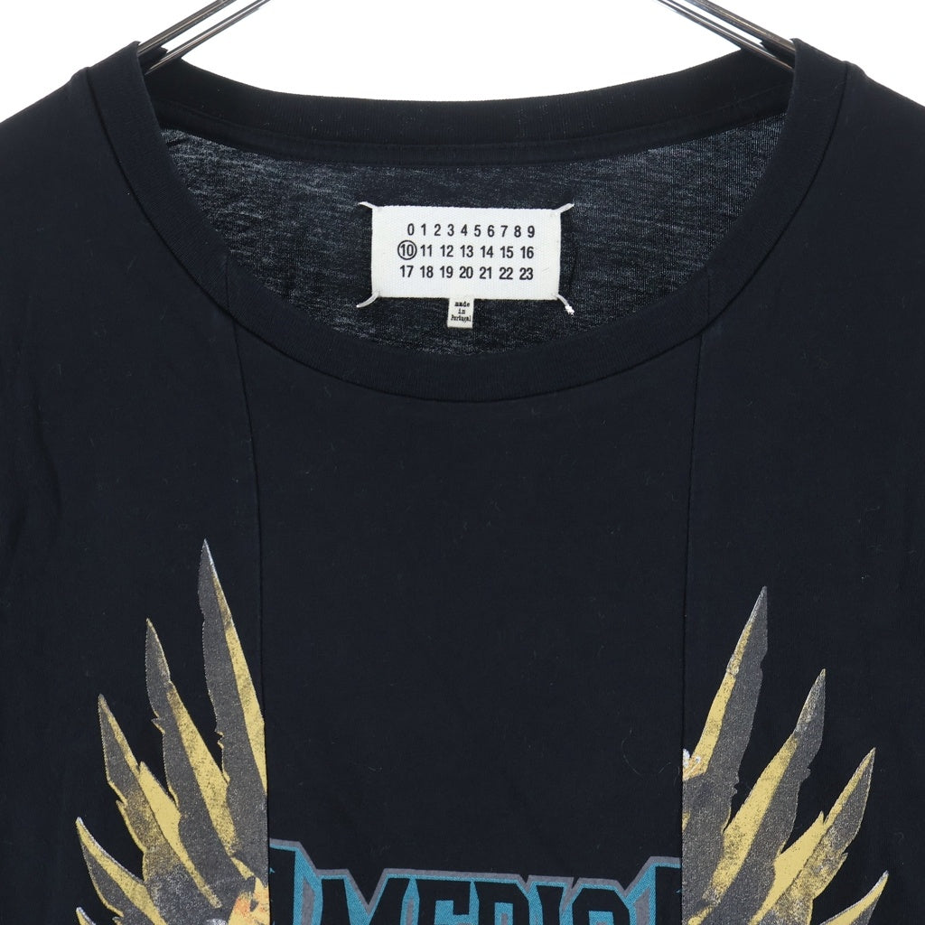 Maison Margiela(メゾンマルジェラ) 17AW ドッキング クルーネック半袖Tシャツ カットソー ブラック S50GC0478