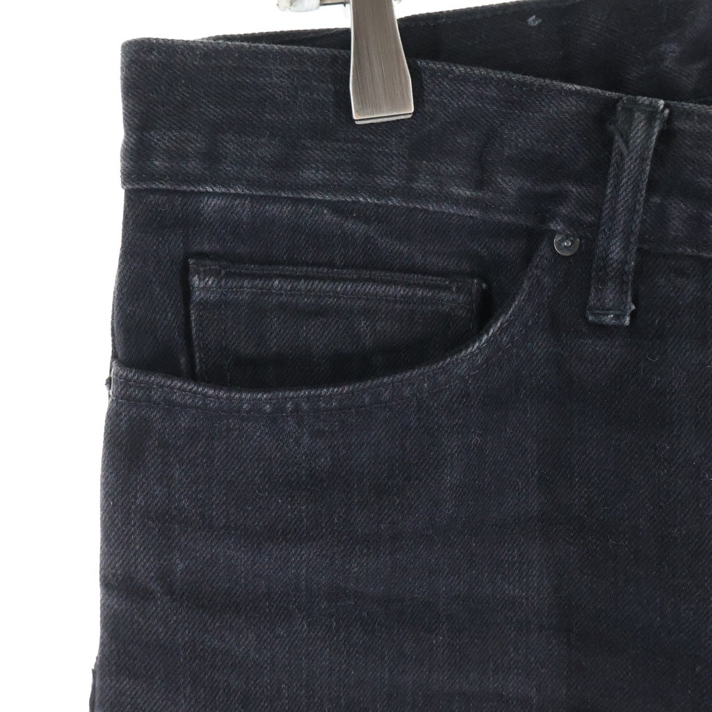 FEAR OF GOD(フィアオブゴッド) 16AW 4th Collection Selvedge Denim 裾ジップ クラッシュ加工 スキニーデニムパンツ ブラック