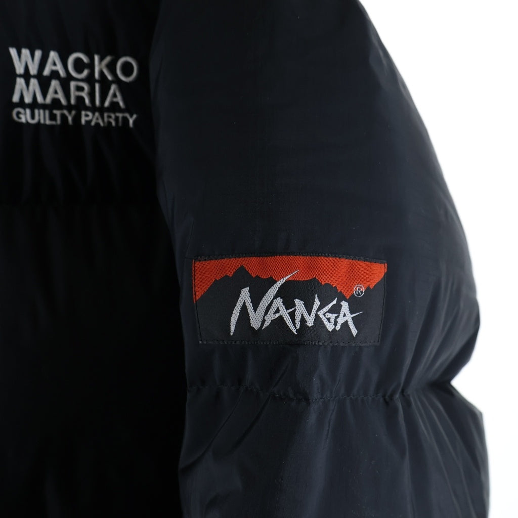 WACKO MARIA(ワコマリア) 23AW ×NANGA DOWN JACKET ナンガ ロゴ刺繍 ダウンジャケット ブラック 23FW-WMO-NA04