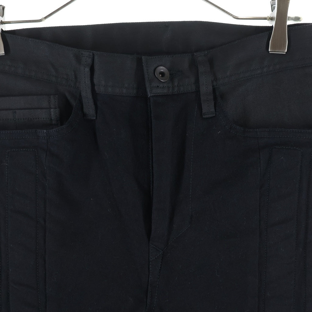JULIUS(ユリウス) 21AW 10oz STRETCH DENIM ジップフライ ローライズ ストレッチ スキニーデニムパンツ ブラック 757PAM7