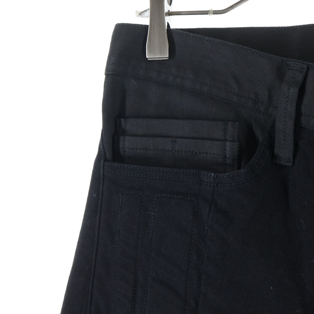 JULIUS(ユリウス) 21AW 10oz STRETCH DENIM ジップフライ ローライズ ストレッチ スキニーデニムパンツ ブラック 757PAM7