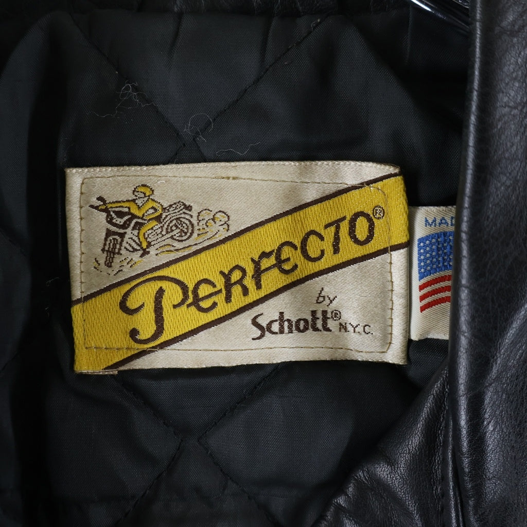 SCHOTT(ショット) 80-90S VINTAGE 608W ヴィンテージ バイカータグ後期 USA製 ダブルライダース レザージャケット ブラック