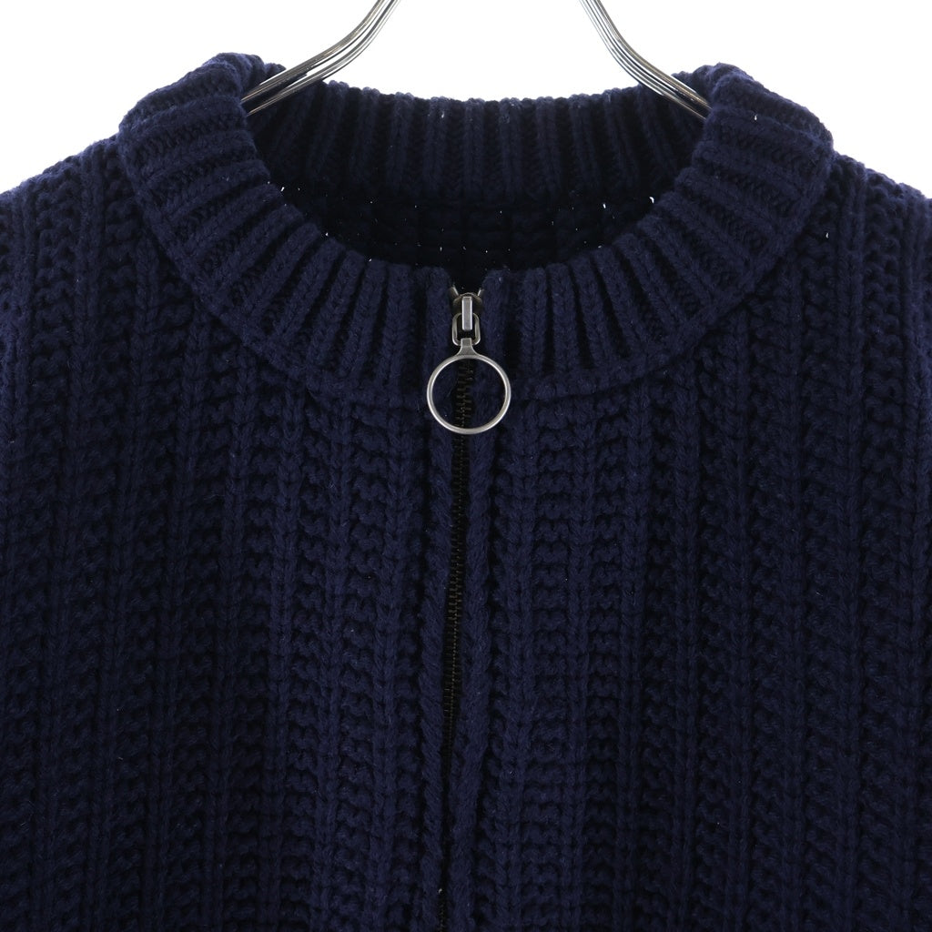 Maison Margiela(メゾンマルジェラ) 23AW ローゲージ ウール ジップ ニット カーディガン ネイビーS67HP0013 S18346 S67HP0013