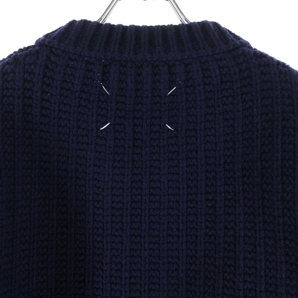 Maison Margiela(メゾンマルジェラ) 23AW ローゲージ ウール ジップ ニット カーディガン ネイビーS67HP0013 S18346 S67HP0013