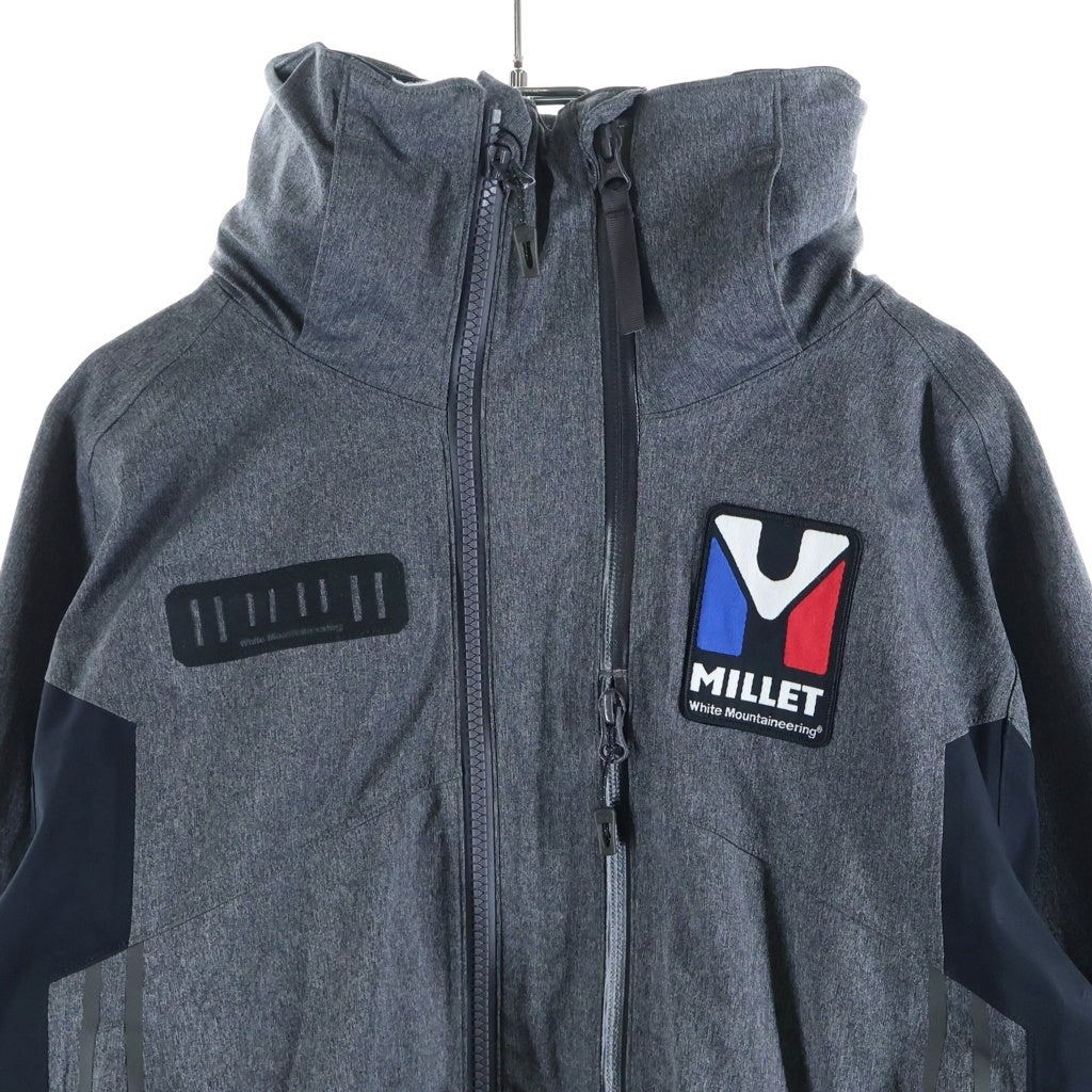 MILLET(ミレー) ×WHITE MOUNTAINEERING ホワイトマウンテリアニング ロゴエンブロイダリー マルチジップアップ ナイロンジャケット ブルゾン グレー MIV01743 WM1973231