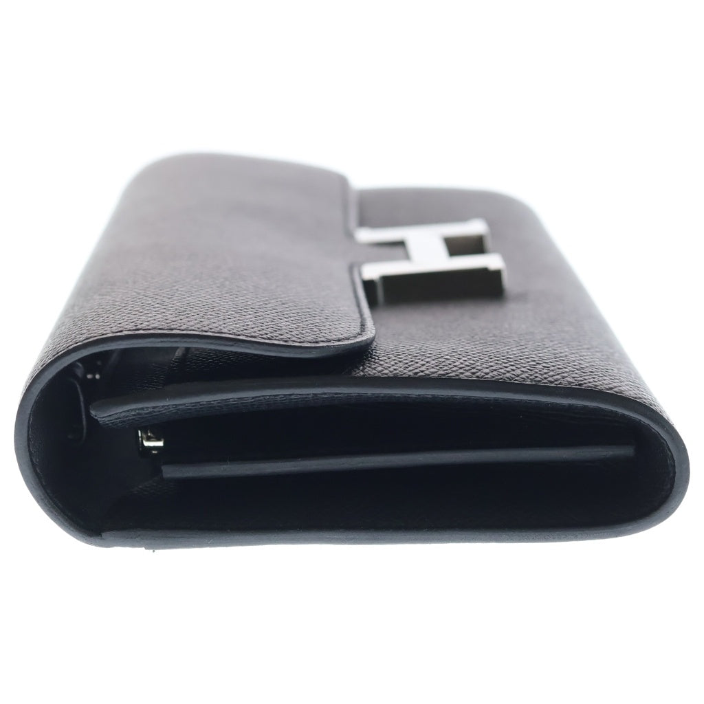 HERMES(エルメス) コンスタンスロング トゥーゴー エプソン シルバー金具 B刻印 2WAY ショルダーウォレット ポシェット長財布 ブラック レディース