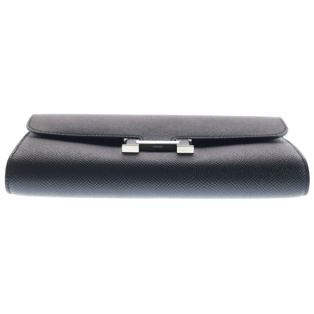 HERMES(エルメス) コンスタンスロング トゥーゴー エプソン シルバー金具 B刻印 2WAY ショルダーウォレット ポシェット長財布 ブラック レディース