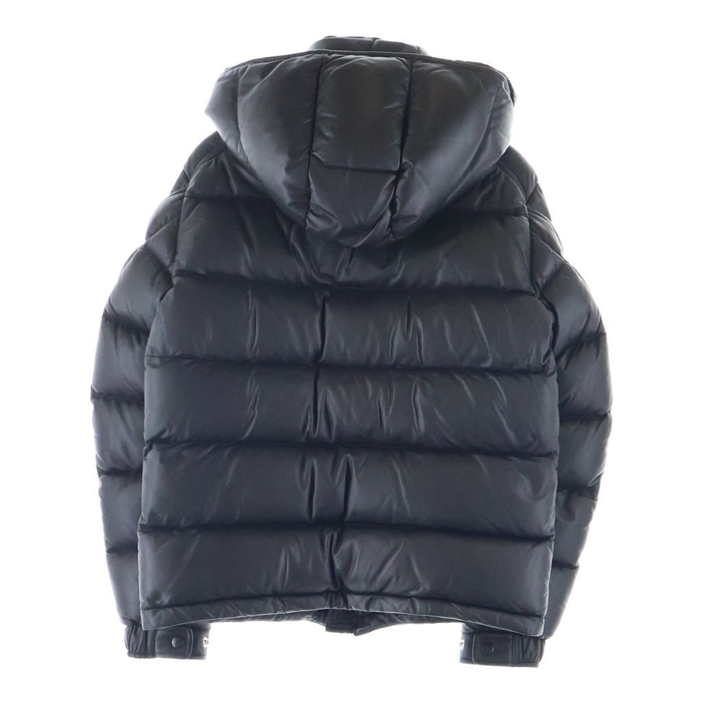 MONCLER(モンクレール) 19AW DASSIN ラムレザー ロゴワッペン フーデッド ダウンジャケット ブラック E20914183105 50118