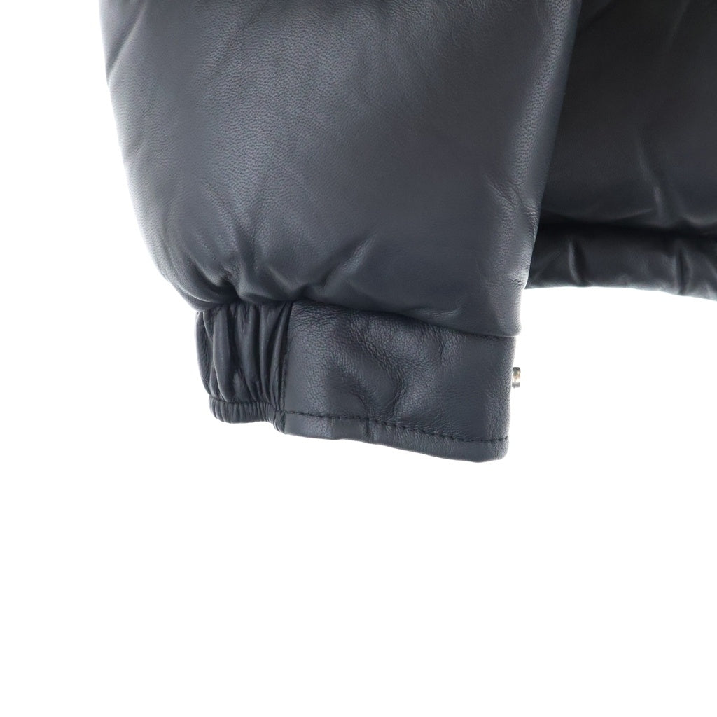 MONCLER(モンクレール) 19AW DASSIN ラムレザー ロゴワッペン フーデッド ダウンジャケット ブラック E20914183105 50118