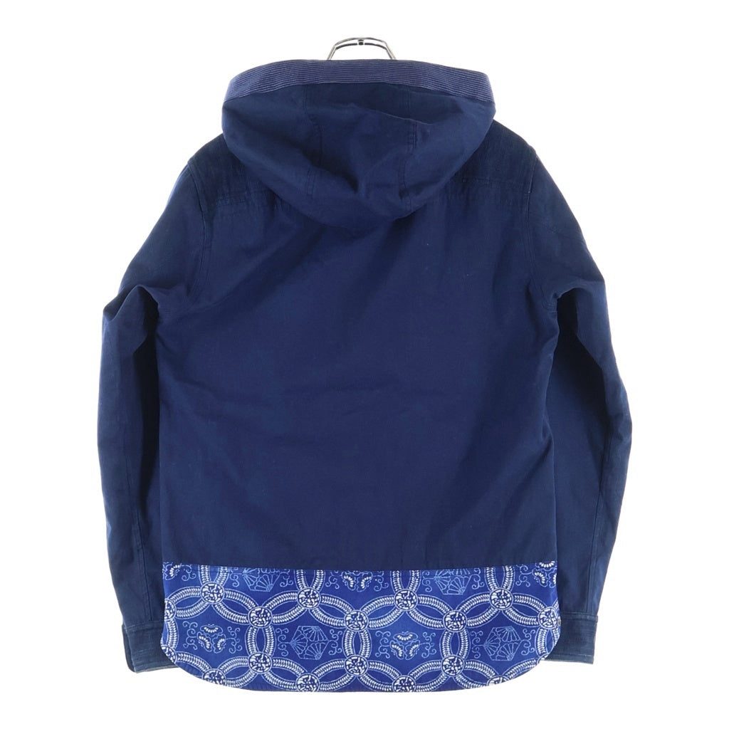 JUNYA WATANABE COMME des GARCONS(ジュンヤワタナベ コムデギャルソン) 15SS AD2014 ドッキング加工 リバーシブル フーデッドジャケット ブルー WO-B004
