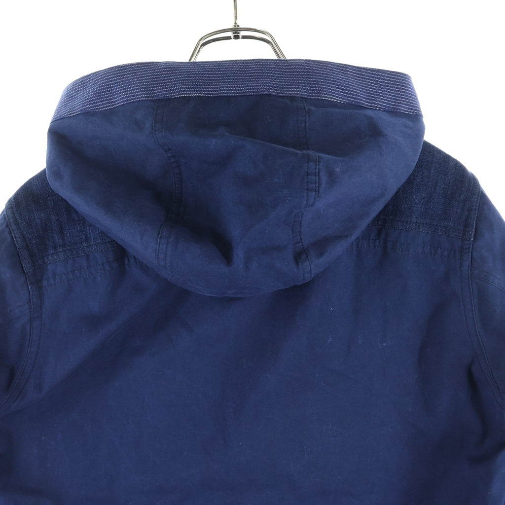 JUNYA WATANABE COMME des GARCONS(ジュンヤワタナベ コムデギャルソン) 15SS AD2014 ドッキング加工 リバーシブル フーデッドジャケット ブルー WO-B004