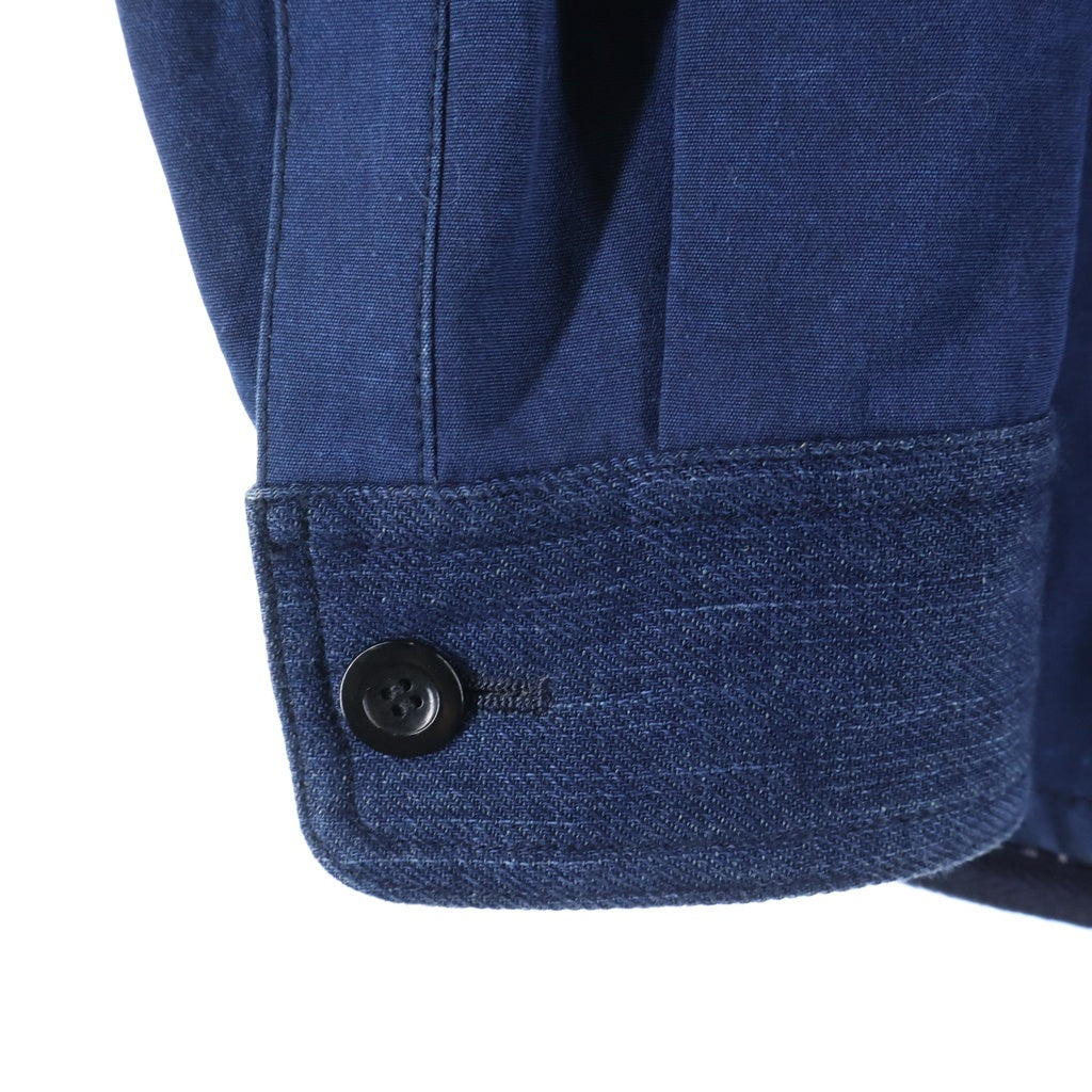 JUNYA WATANABE COMME des GARCONS(ジュンヤワタナベ コムデギャルソン) 15SS AD2014 ドッキング加工 リバーシブル フーデッドジャケット ブルー WO-B004