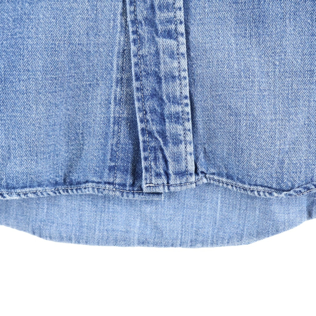 VISVIM(ヴィスヴィム) ヨーク切替デザイン 長袖デニムウェスタンシャツ インディゴ/イエロー/ブラウン