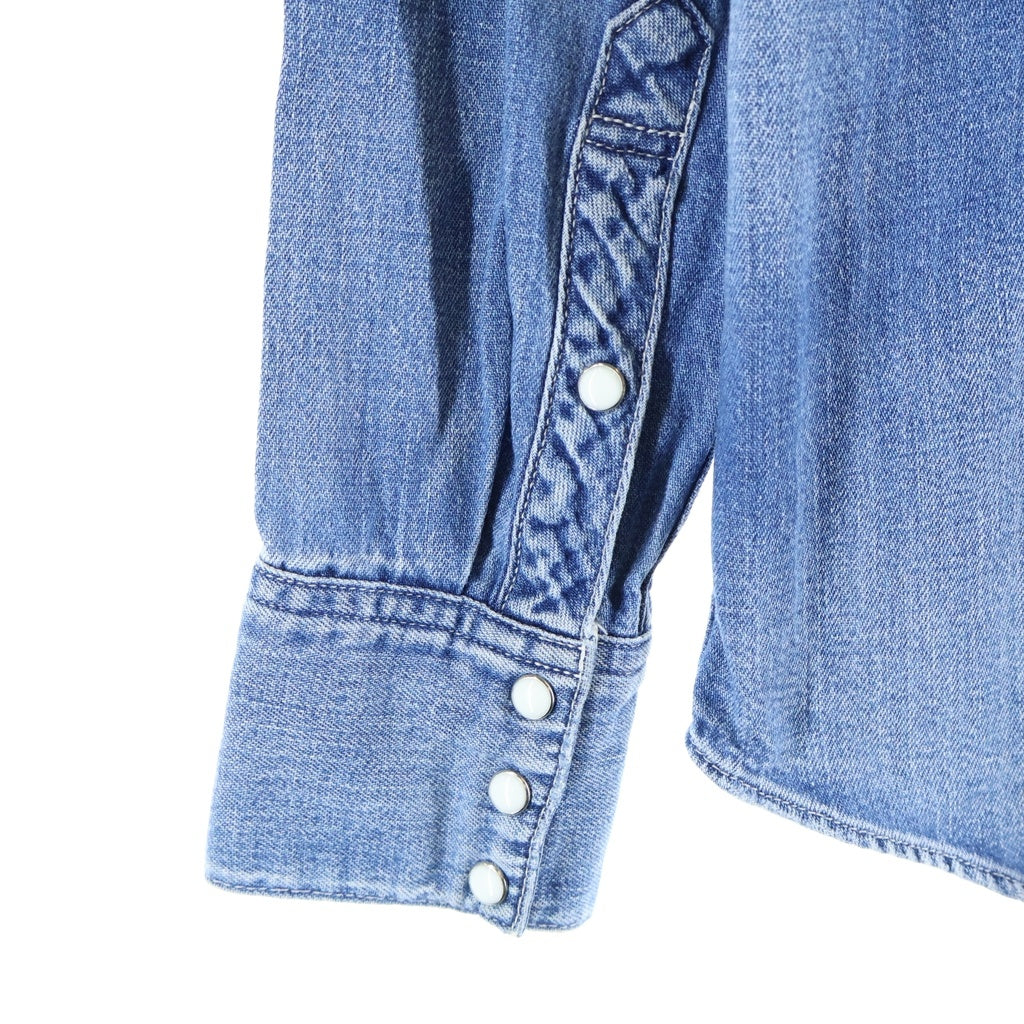 VISVIM(ヴィスヴィム) ヨーク切替デザイン 長袖デニムウェスタンシャツ インディゴ/イエロー/ブラウン