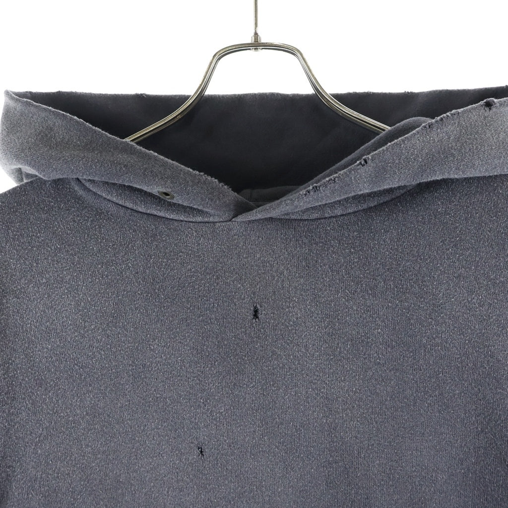 VISVIM(ヴィスヴィム) 21AW JUMBO HOODIE PO CRASH クラッシュ加工 ジャンボフーディー スウェットプルオーバーパーカー グレー 0121205010016