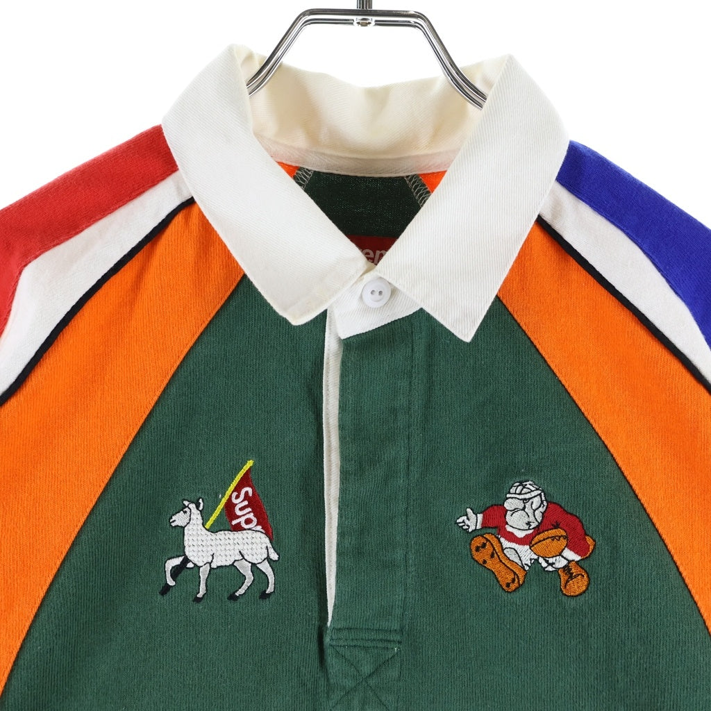 SUPREME(シュプリーム) 24SS S/S Rugby Multi ロゴプリント 半袖ラグビーシャツ マルチカラー