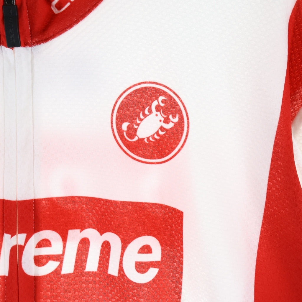 SUPREME(シュプリーム) 19SS ×CASTELLI Cycling Jersey ロゴプリント サイクリング 半袖ジャージ ホワイト/レッド