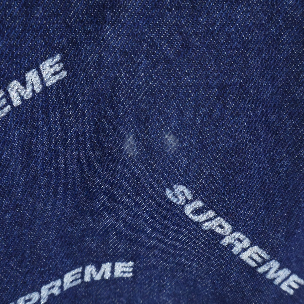 SUPREME(シュプリーム) 17SS Denim Logo Chore Coat ロゴプリント デニムロングチョアコート ジャケット インディゴ