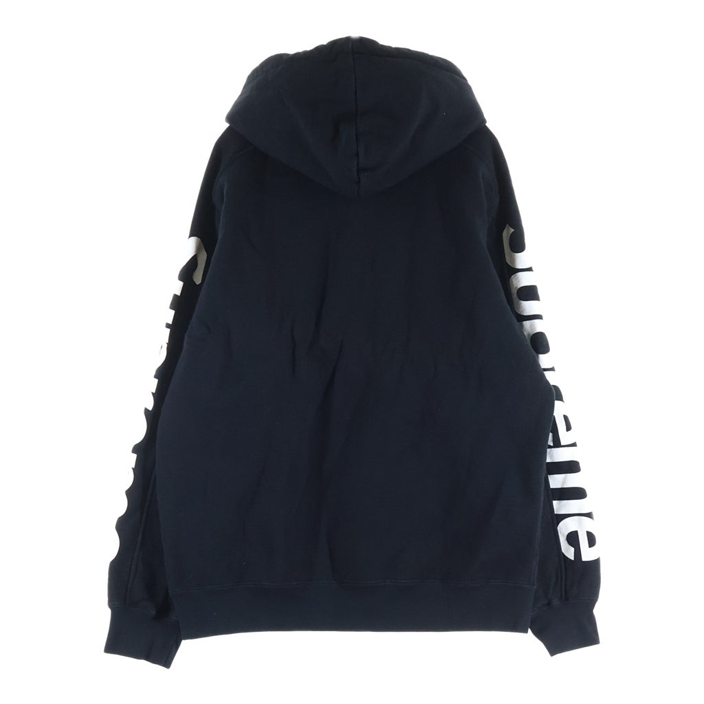 SUPREME(シュプリーム) 18SS Sideline Hooded Sweatshirt アームロゴプリント プルオーバーフーデッドスウェットパーカー ブラック
