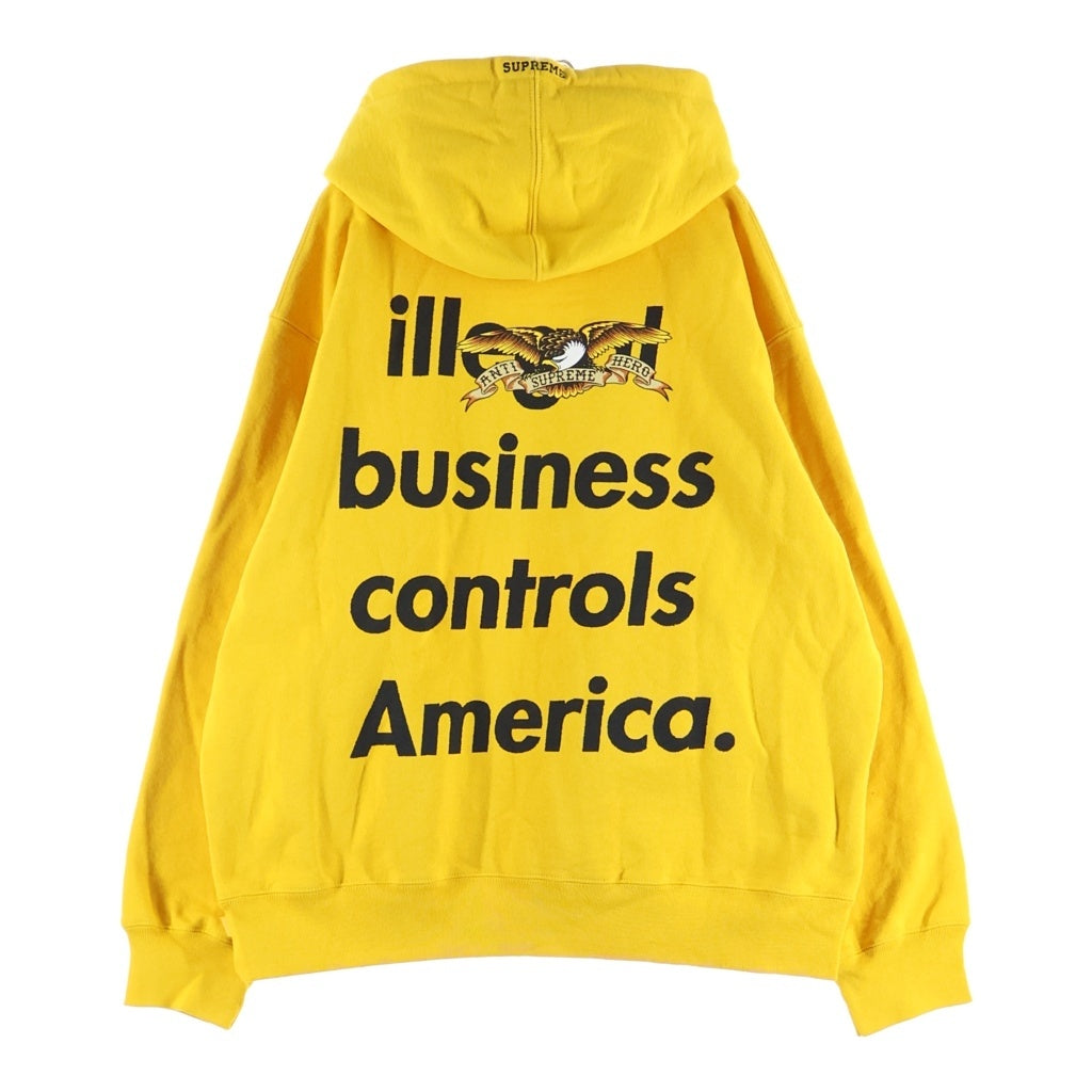 SUPREME(シュプリーム) 25AW ×ANTIHERO Hooded Sweatshirt アンタイヒーロー グラフィティプリント プルオーバーフーデッドスウェットパーカー イエロー