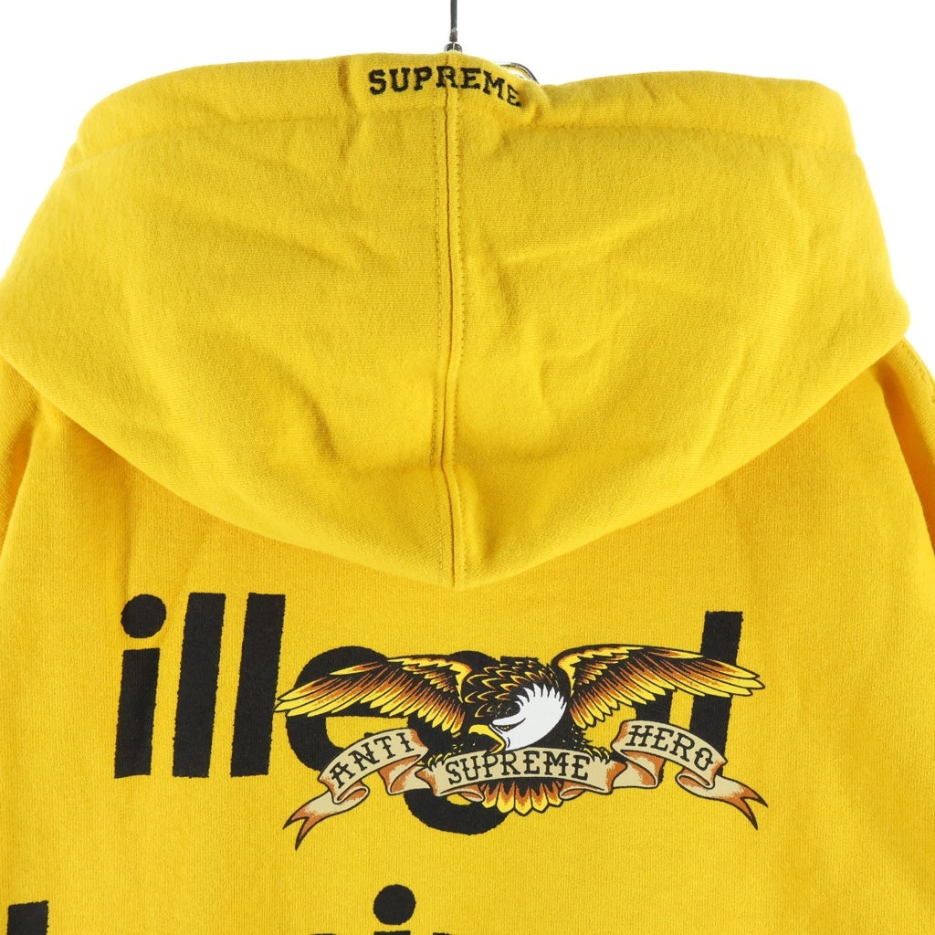 SUPREME(シュプリーム) 25AW ×ANTIHERO Hooded Sweatshirt アンタイヒーロー グラフィティプリント プルオーバーフーデッドスウェットパーカー イエロー