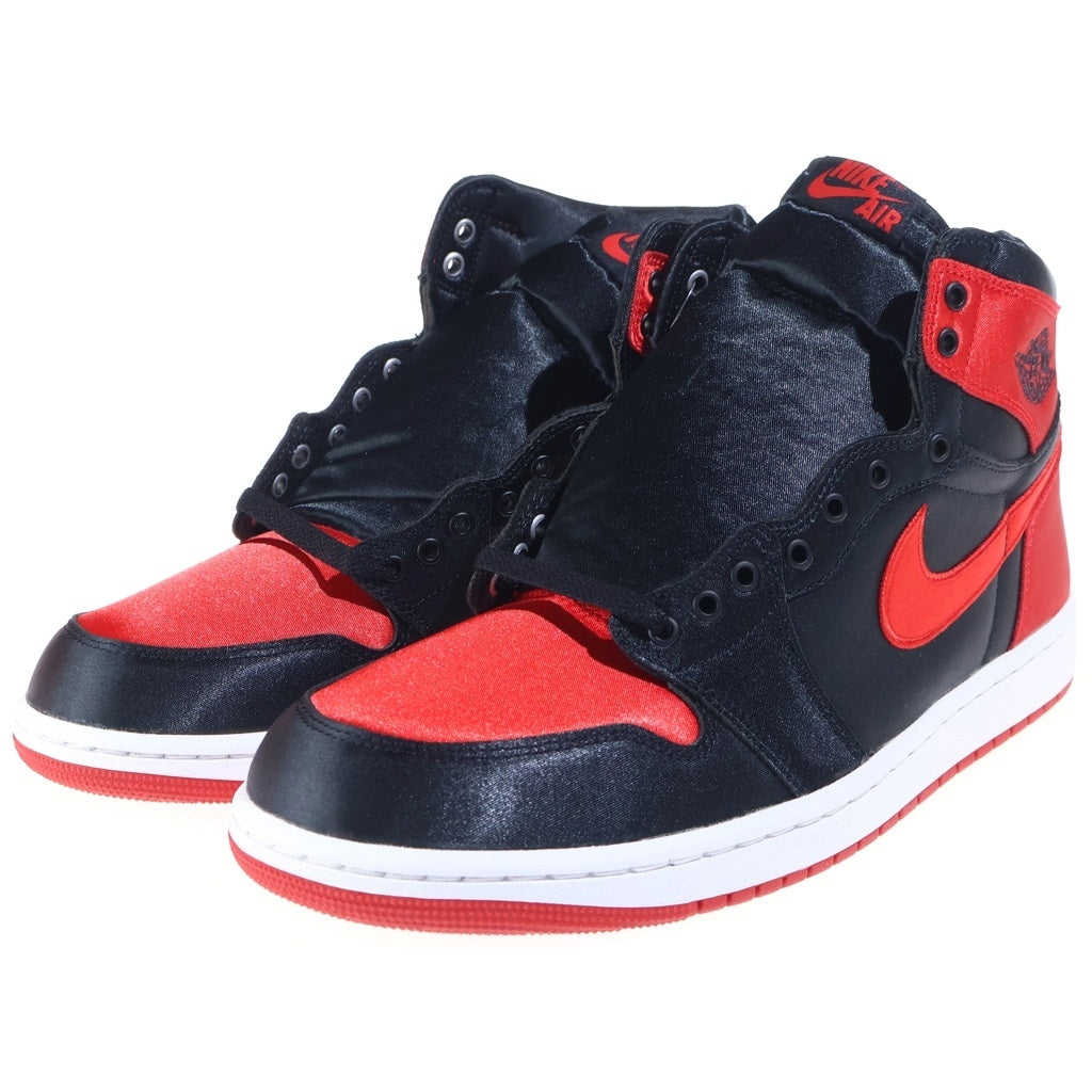 NIKE(ナイキ) WMNS AIR JORDAN 1 OG SATIN BRED エアジョーダン1 サテンブレッド ハイカットスニーカー ブラック/レッド US12/29cm FD4810-061