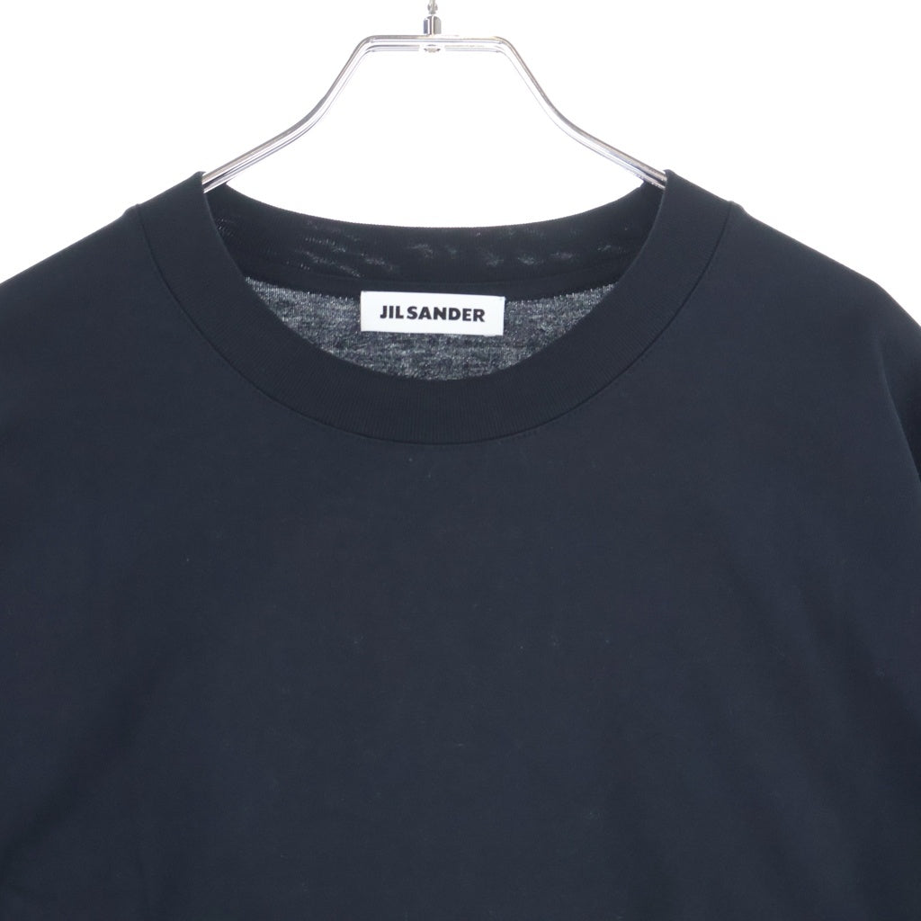 JIL SANDER(ジルサンダー) 26AW コットンジャージー ボックスフィット クルーネック長袖Tシャツ カットソー ブラック J22GC0278 J20348