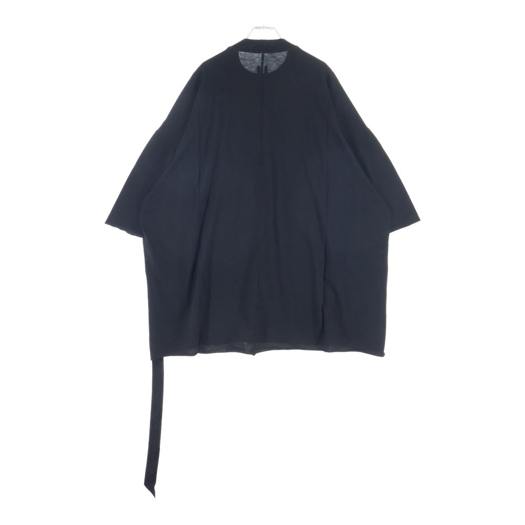 Rick Owens DRKSHDW(リックオウエンス ダークシャドウ) 26AW TOMMY T トミー フロントプリント カットオフ クルーネック半袖Tシャツ カットソー ブラック DU02F6259-RNEP5