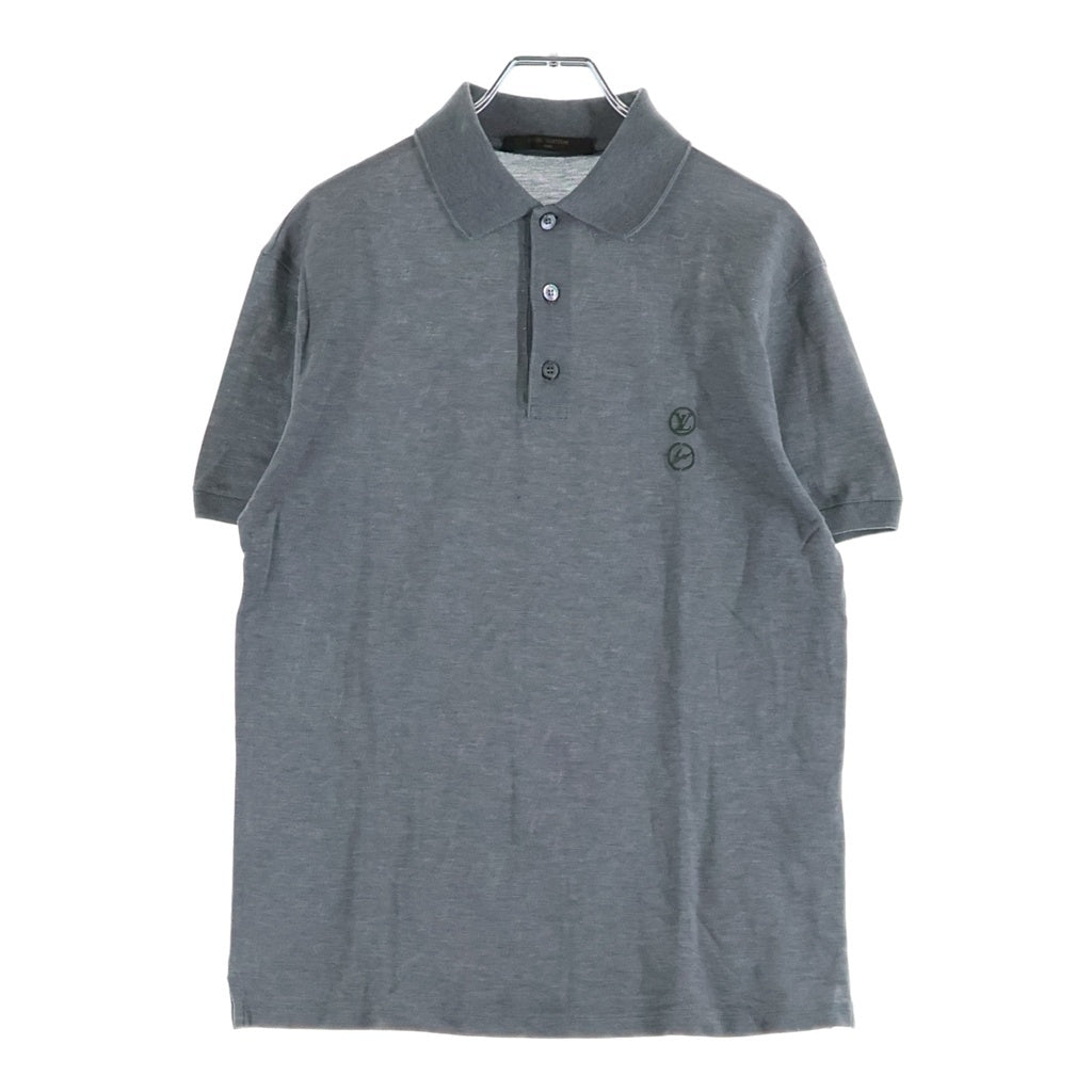 LOUIS VUITTON(ルイヴィトン) 16AW ×fragment design フラグメントデザイン ロゴエンブロイダリー 半袖ポロシャツ グレー RM162Q JEA HAY40W