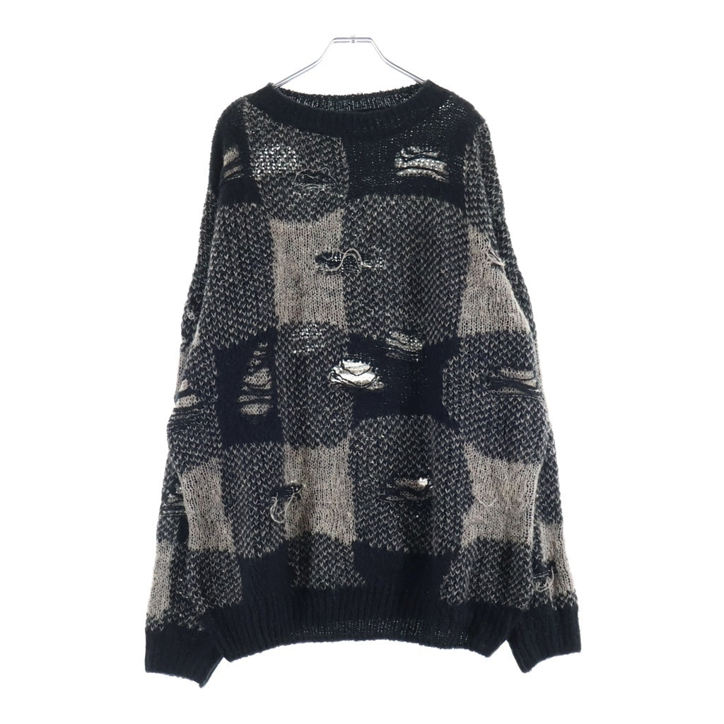 OUR LEGACY(アワーレガシー) 24AW SONAR ROUNDNECK ソナー ほつれ加工 ラウンドネックニット セーター グレー M4243SBD