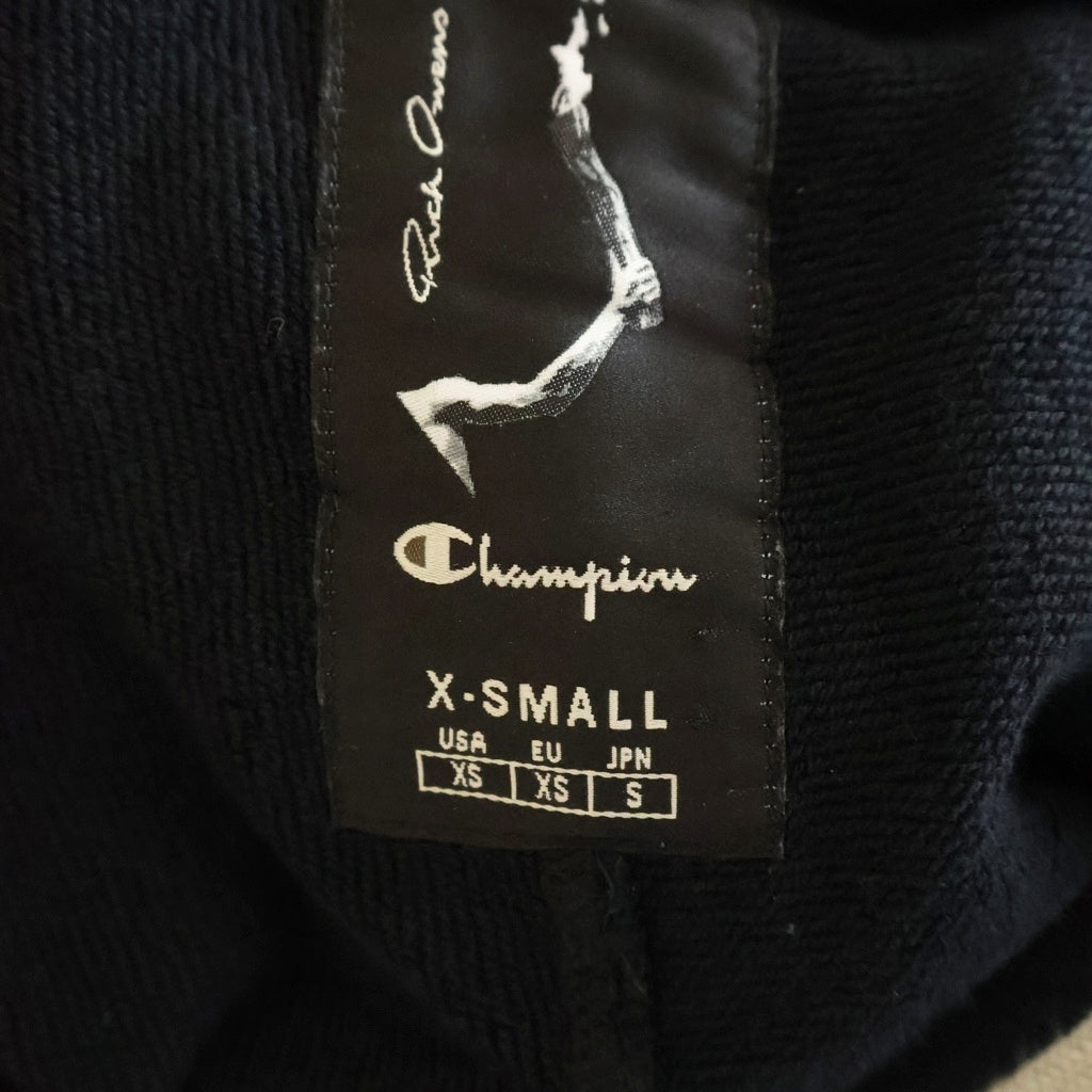 Rick Owens(リックオウエンス) 21SS ×CHAMPION LOGO EMBROIDERY HOODIE ロゴエンブロイダリー プルオーバーフーデッドパーカー ブラック CM21S0008-216757