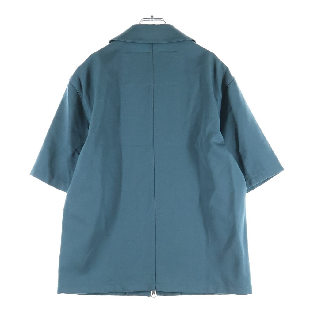 JIL SANDER(ジルサンダー) 23SS Short-Sleeve Overshirt ジップアップ 半袖オーバーシャツ グリーン J22BN0116