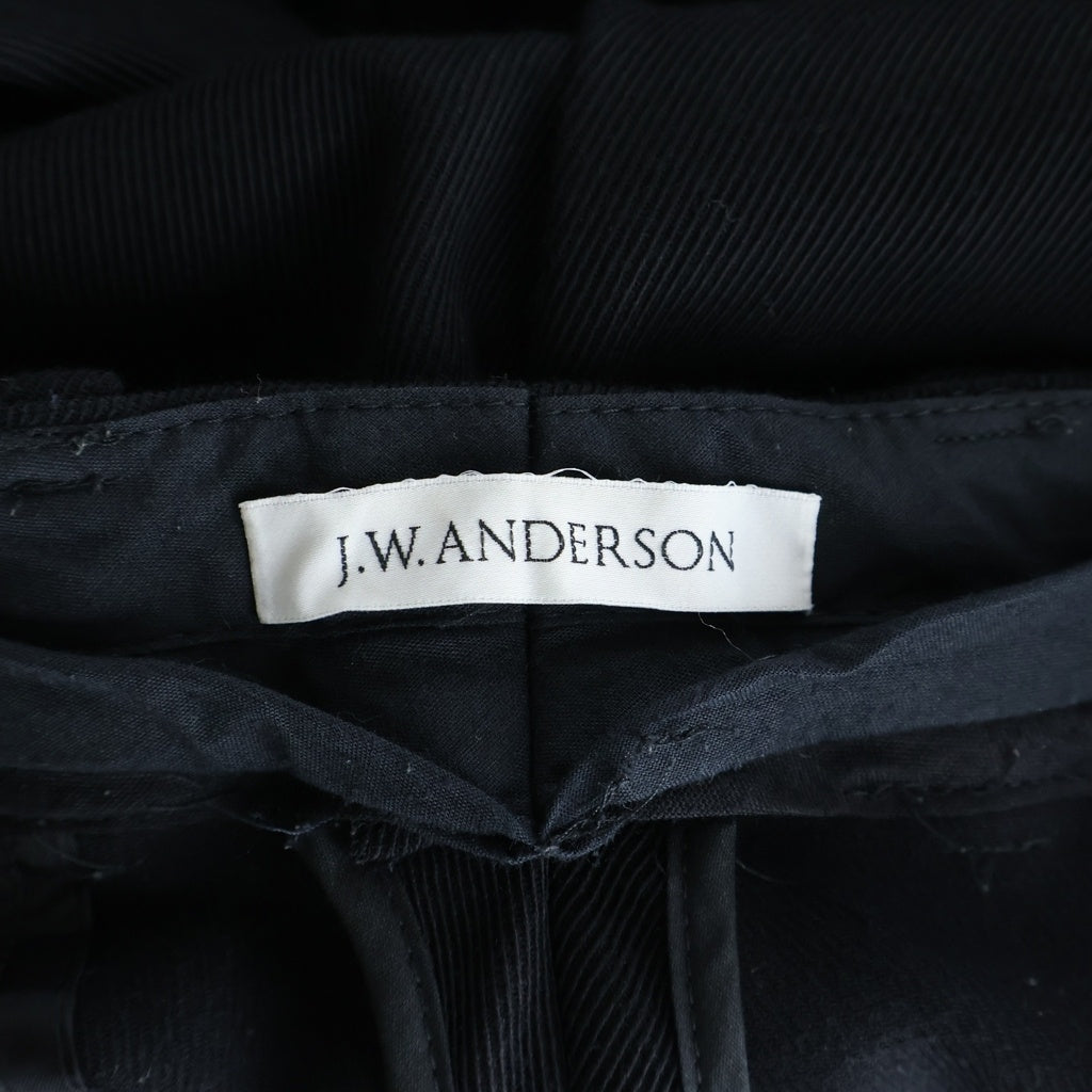 J.W.ANDERSON(ジェー ダブリュー アンダーソン) レーヨン混 センタープレス スラックスパンツ ブラック