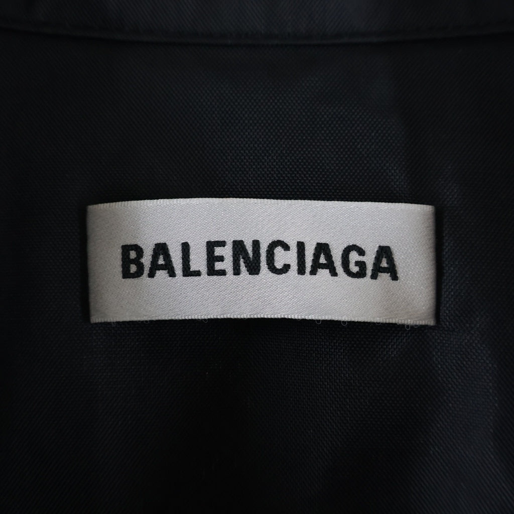 BALENCIAGA(バレンシアガ) 18AW Nylon Logo Denim Jacket ロゴプリント デニム ナイロン ドッキングジャケット ブラック 529213 TBQ03