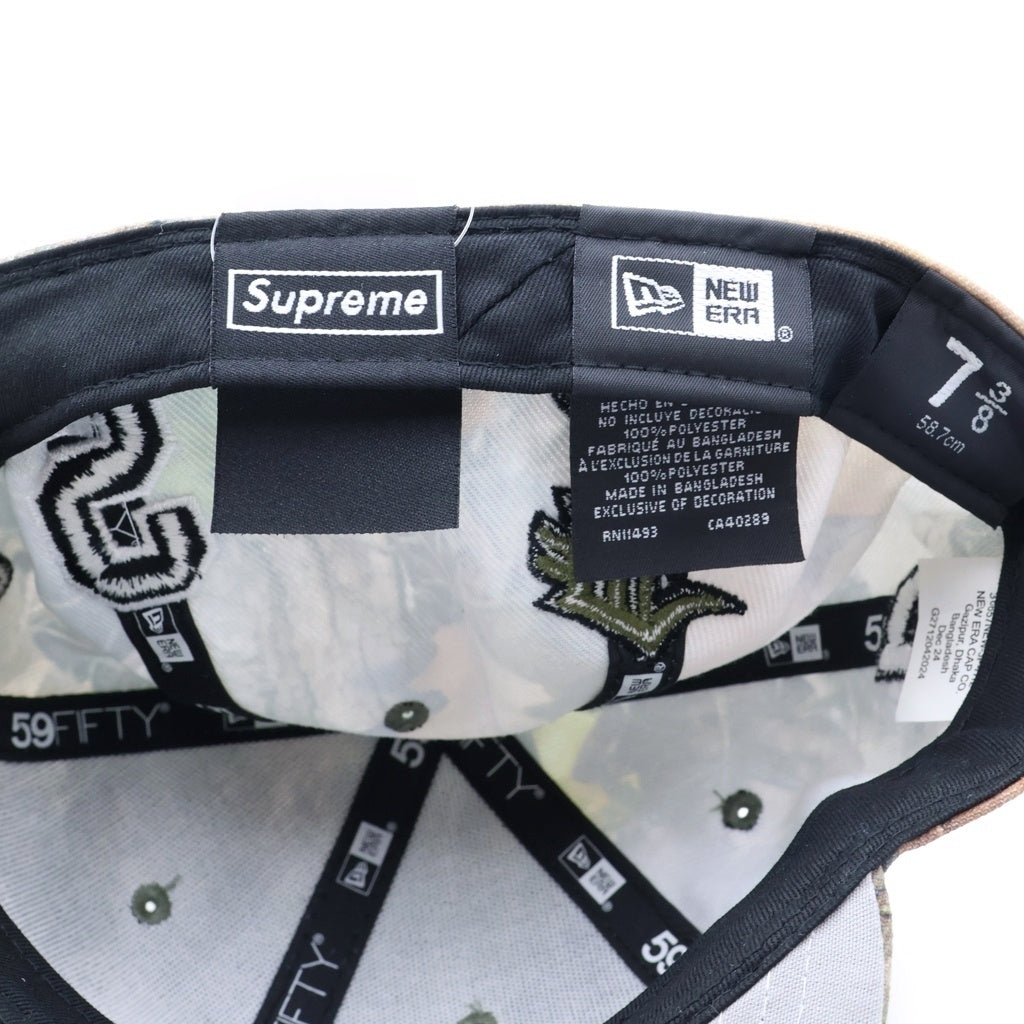 SUPREME(シュプリーム) 25SS ×NEW ERA Multi S Logo 59FIFTY ニューエラ カモ柄 6パネル ベースボールキャップ カーキ