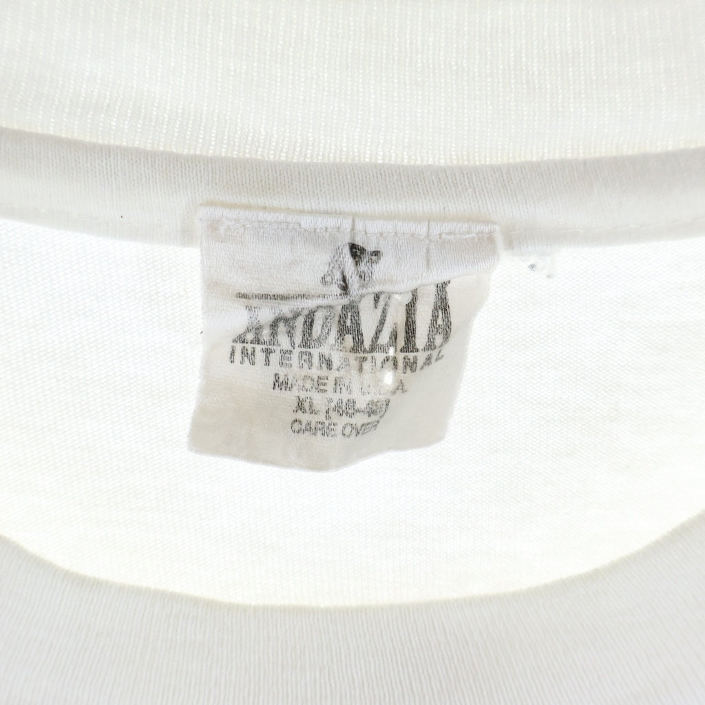 VINTAGE(ヴィンテージ) 90S VINTAGE ALICE IN WONDERLAND CHESHIRE CAT ANDZIA ヴィンテージ 不思議の国のアリス チェシャ猫 両面プリントTシャツ 半袖クルーネックカットソー ホワイト