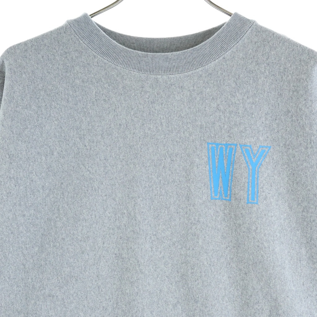 WASTED YOUTH(ウェイステッドユース) HEAVY WEIGHT SWEATSHIRT #1 両面ロゴイニシャルプリント クルーネックスウェットトレーナー グレー WY28CS004