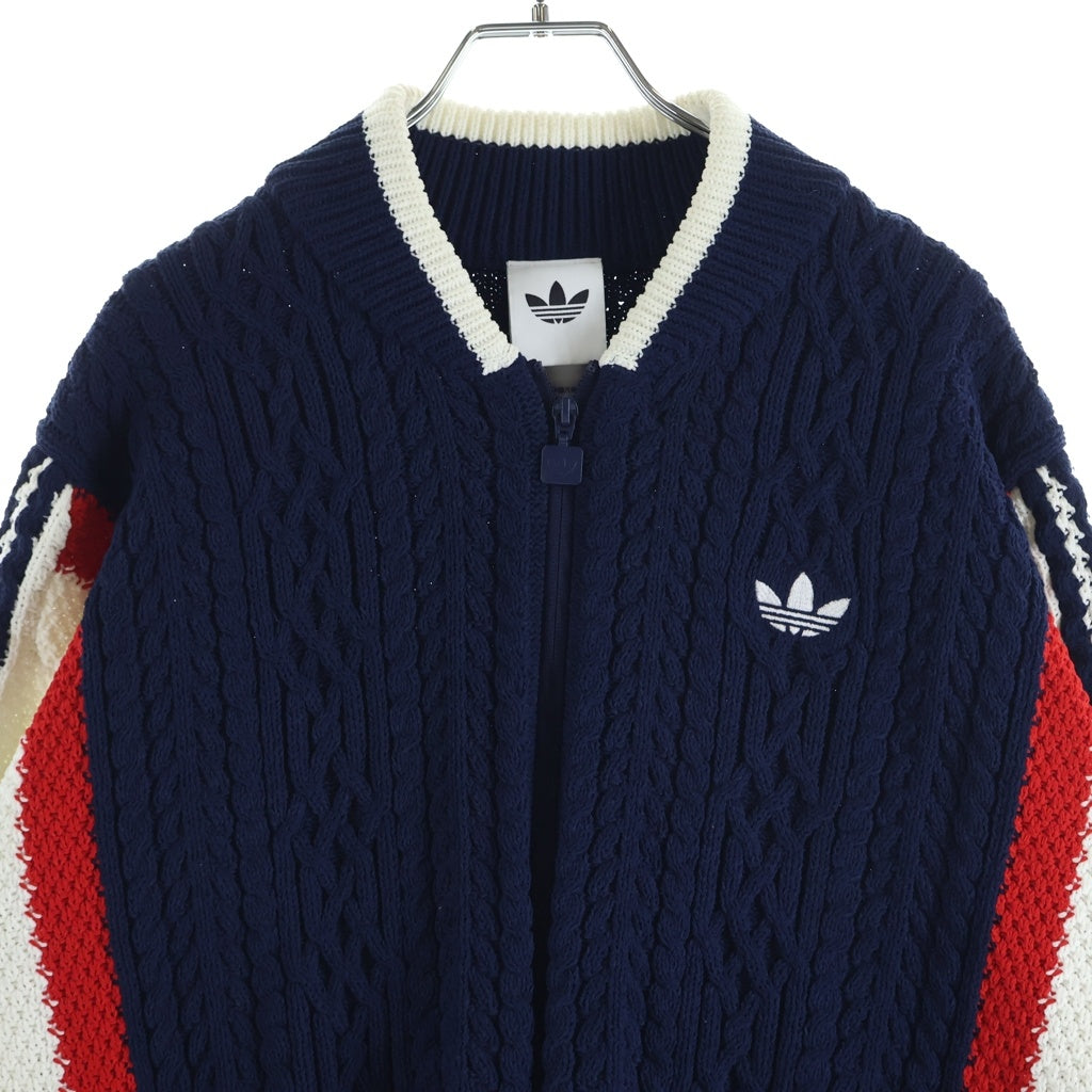 adidas(アディダス) RETRO REMIX CARDIGAN レトロ リミックス ジップアップニットカーディガン ネイビー KS5438