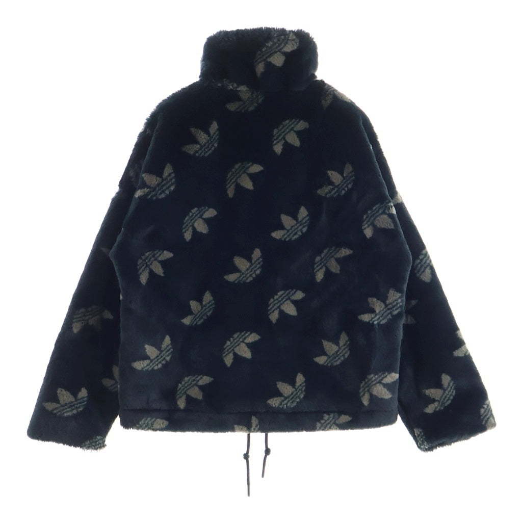 adidas(アディダス) MONOGRAM FUR モノグラム フェイクファー ジップアップジャケット ブラック HR3179
