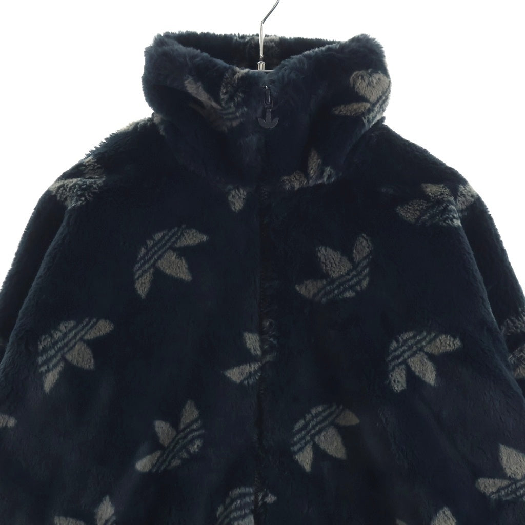 adidas(アディダス) MONOGRAM FUR モノグラム フェイクファー ジップアップジャケット ブラック HR3179