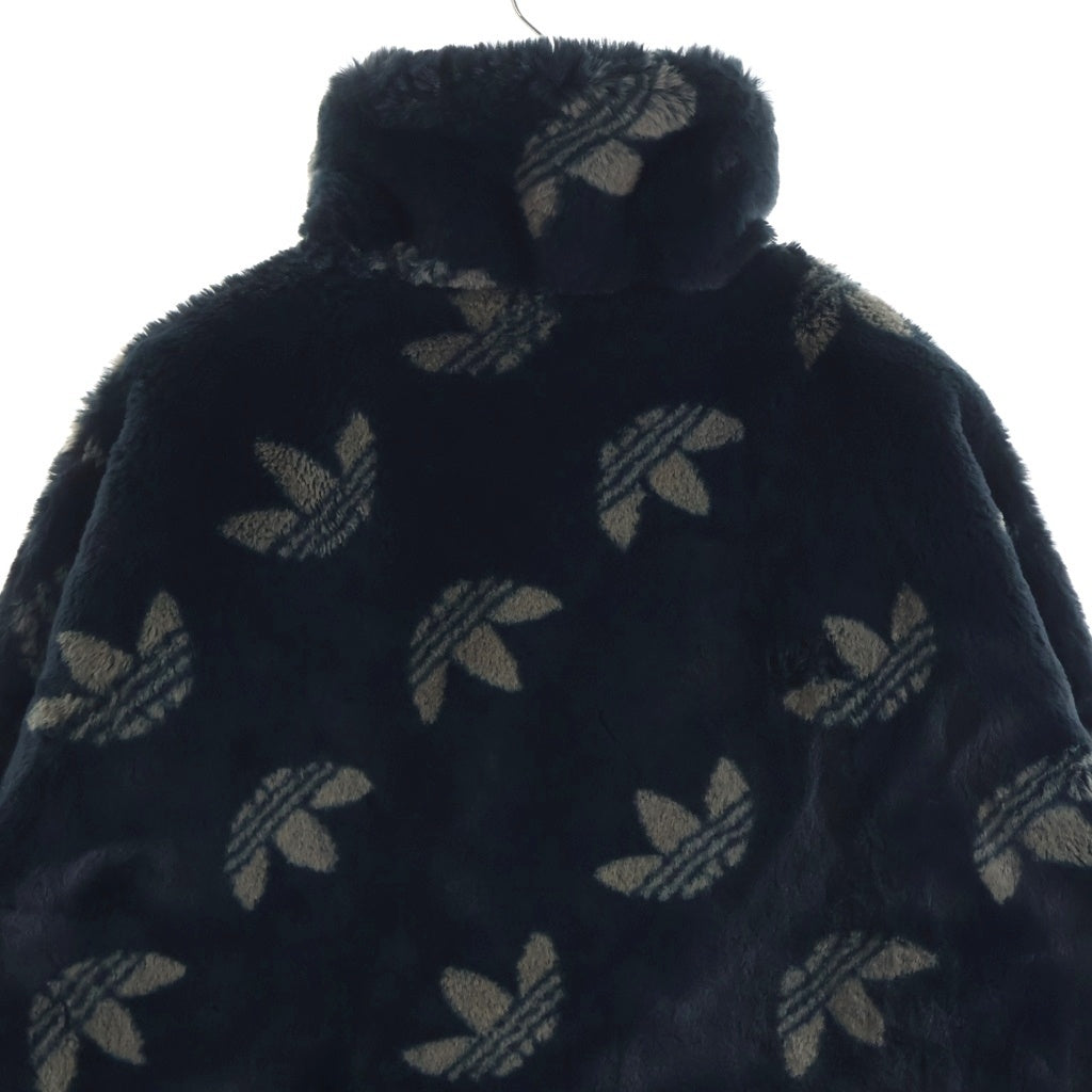 adidas(アディダス) MONOGRAM FUR モノグラム フェイクファー ジップアップジャケット ブラック HR3179