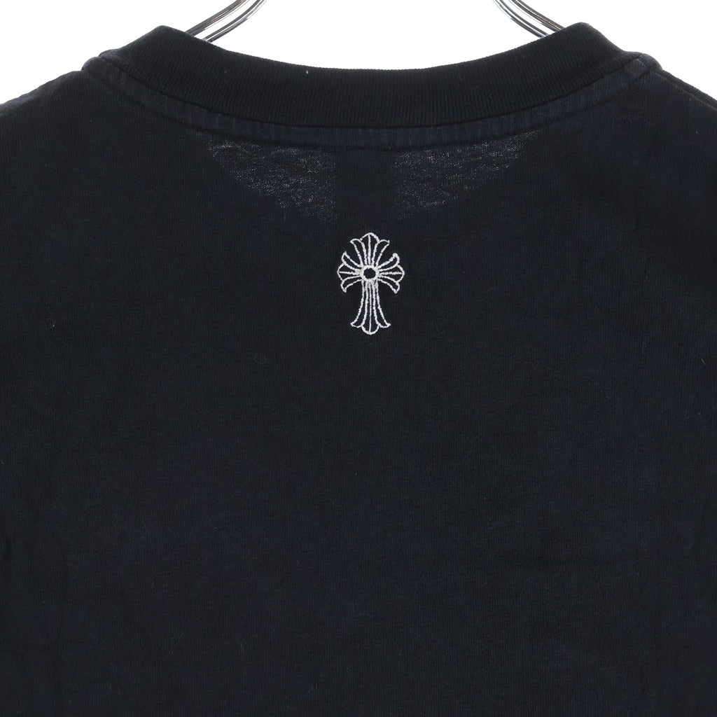 CHROME HEARTS(クロムハーツ) Y NOT ロゴエンブロイダリー クロップド カットオフ クルーネック半袖Tシャツ カットソー レディース ブラック