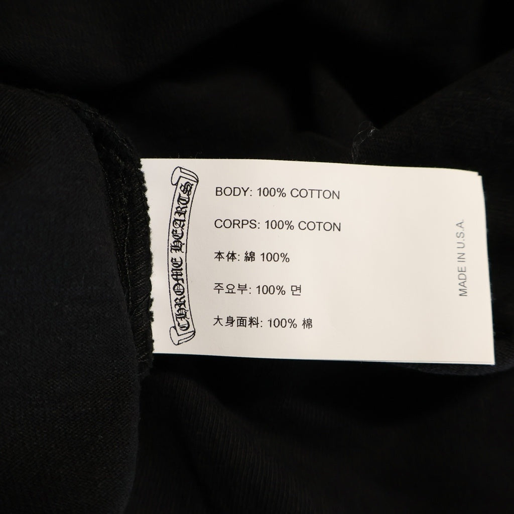 CHROME HEARTS(クロムハーツ) Y NOT ロゴエンブロイダリー クロップド カットオフ クルーネック半袖Tシャツ カットソー レディース ブラック