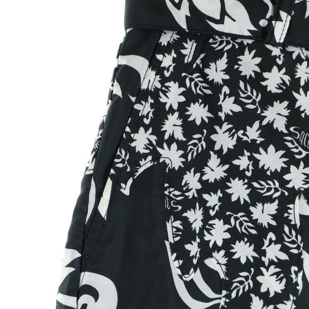 Sacai(サカイ) 24SS FLORAL EMBROIDERED PATCH SHORTS フローラル パッチ ショートパンツ ショーツ ブラック/ホワイト 24-03288M