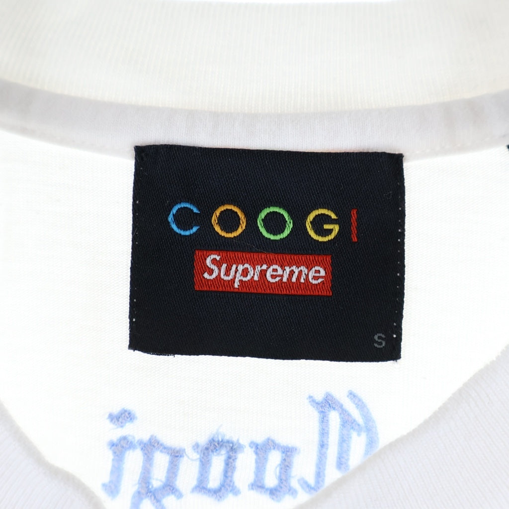 SUPREME(シュプリーム) 23SS ×COOGI Raglan S/S Top クージー 刺繍デザイン ラグランTシャツ 半袖クルーネックカットソー ホワイト