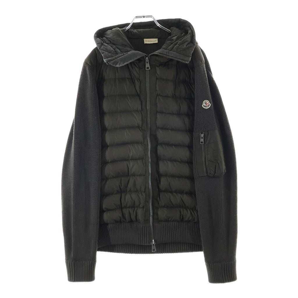 MONCLER(モンクレール) 19AW MAGLIONE TRICOT CARDIGAN ニット切り替え フーデッドダウンジャケット カーキ E20919402800