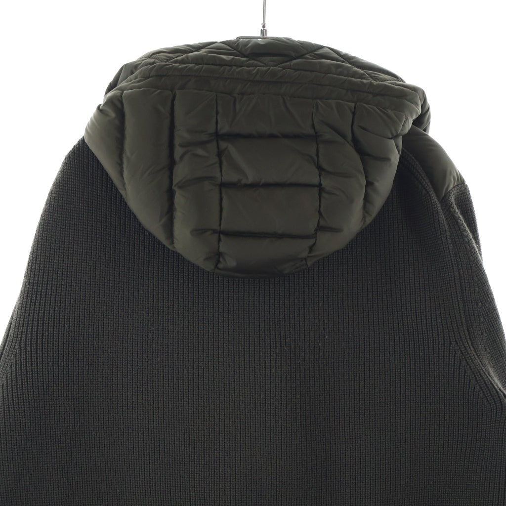MONCLER(モンクレール) 19AW MAGLIONE TRICOT CARDIGAN ニット切り替え フーデッドダウンジャケット カーキ E20919402800